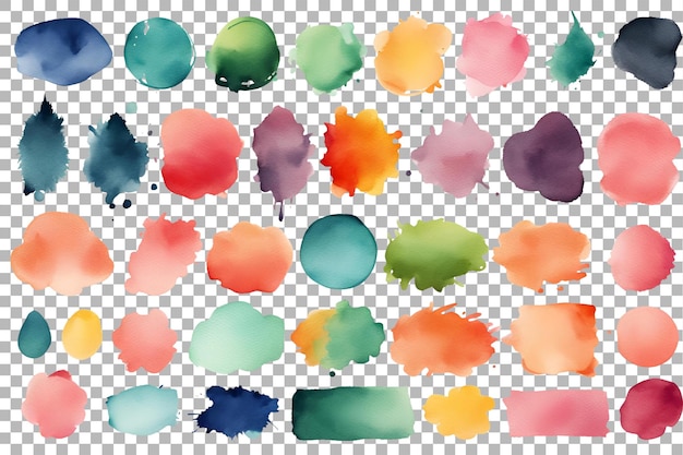 Watercolor Ink Brush Collection on transparent background