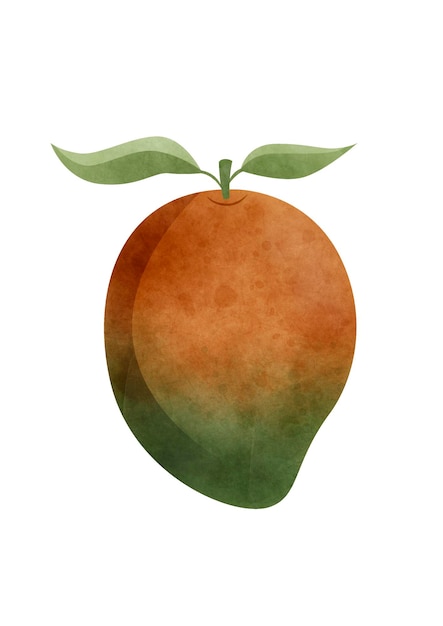 Watercolor Mango digital illustration