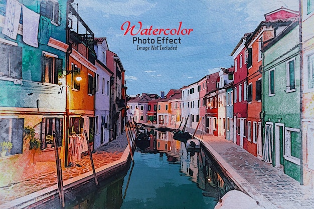 Watercolor mix art photo effect preset