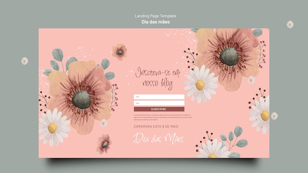 PSD watercolor mother's day template