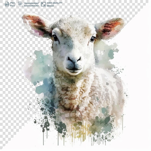 A watercolor paint lamb eid ul adha on transparent background