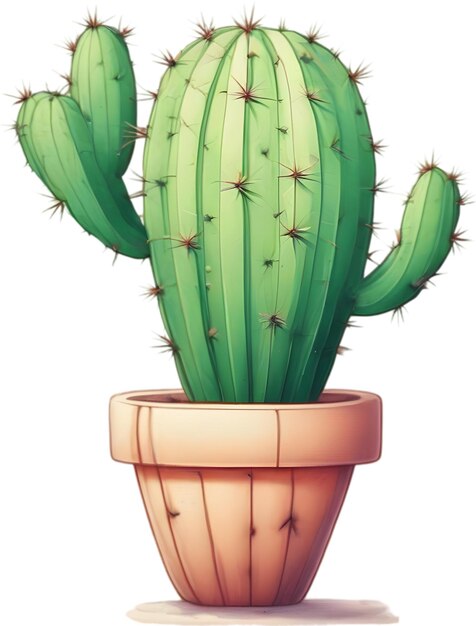 Watercolor painting of a cute Desert Cactus