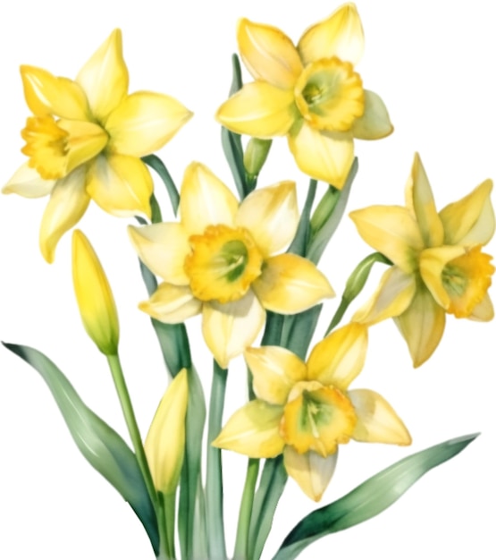 Watercolor painting of a Daffodil flower