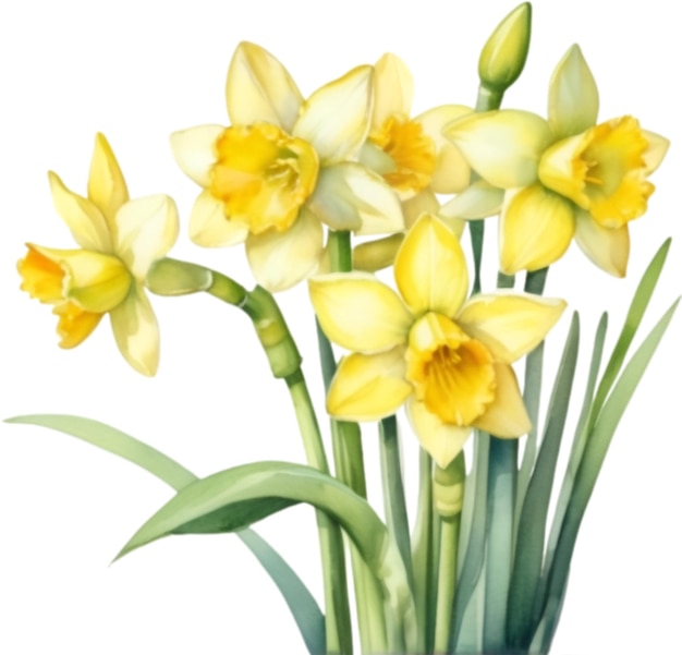 Watercolor painting of a Daffodil flower