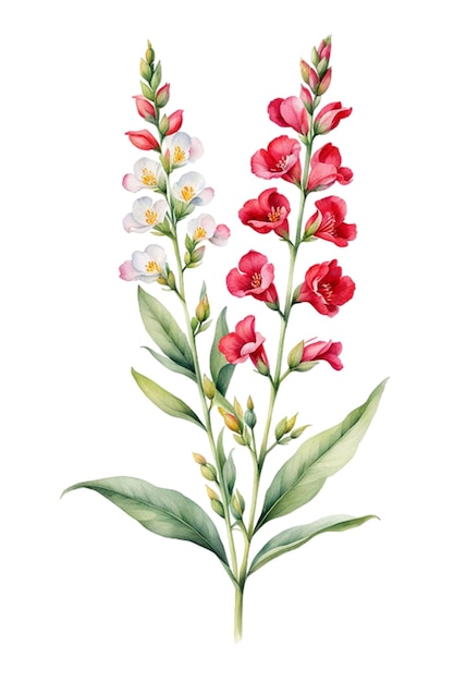 a watercolor painting of flowers by Anthirrinum