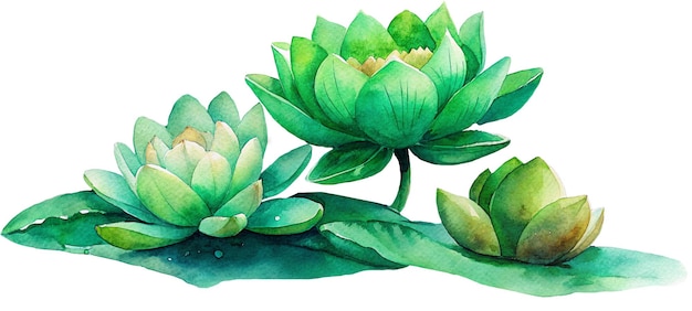 a watercolor painting of a lotus flower