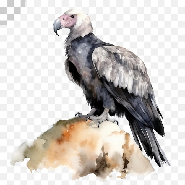 Watercolor painting of a vulture, png download