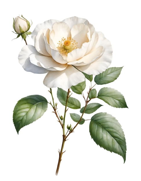 Watercolor painting of the wild rose