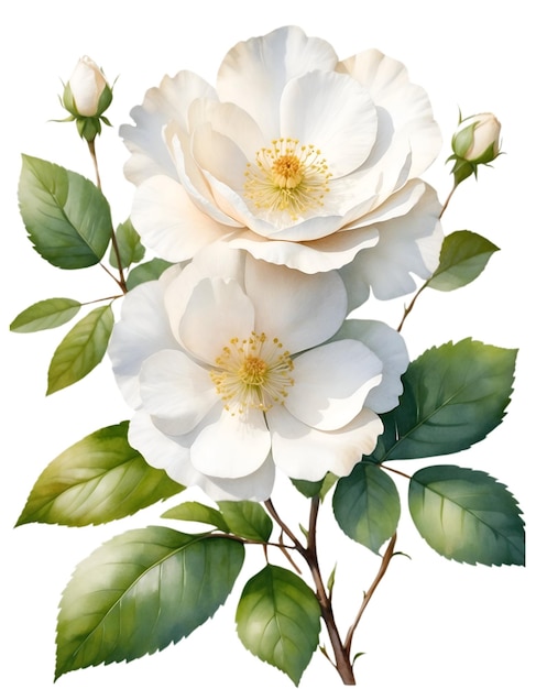 Watercolor painting of the wild rose