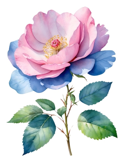 Watercolor painting of the wild rose