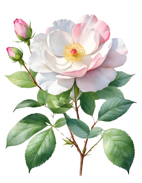 Watercolor painting of the wild rose