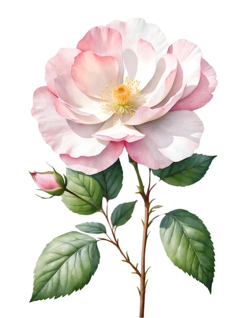 Watercolor painting of the wild rose