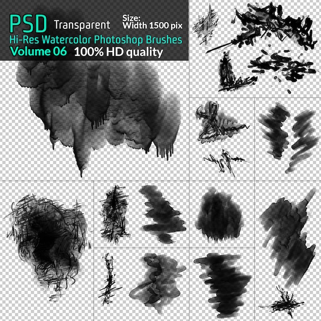 PSD watercolor photoshop png brushes