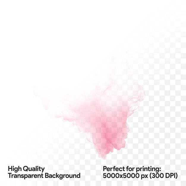 PSD watercolor splash of pink color on a transparent background