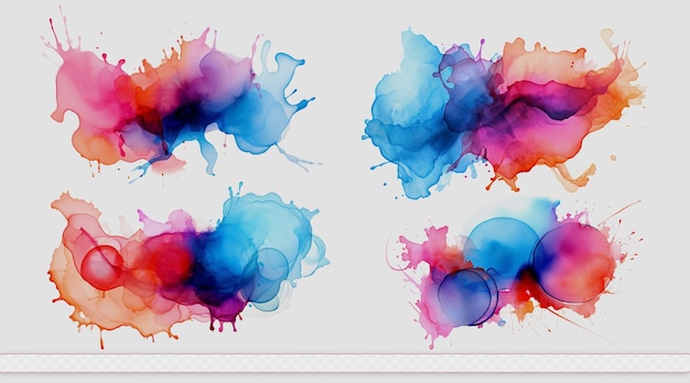 Watercolor splash transparent background