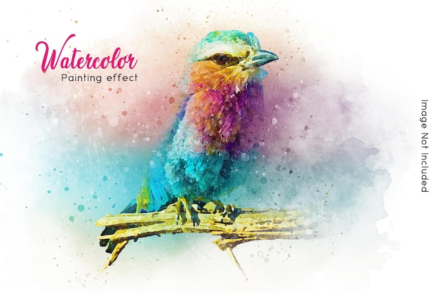 Watercolor splatter painting effect template