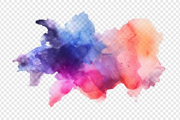 Watercolor stain isolated on transparent background