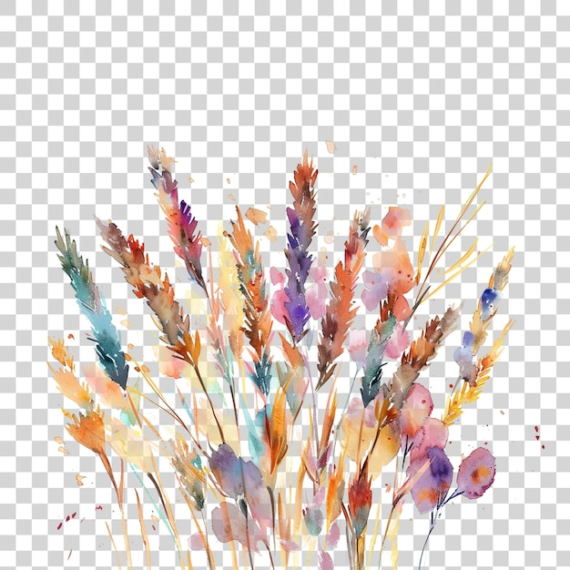 Watercolor wheat ear isolated on transparent background PNG