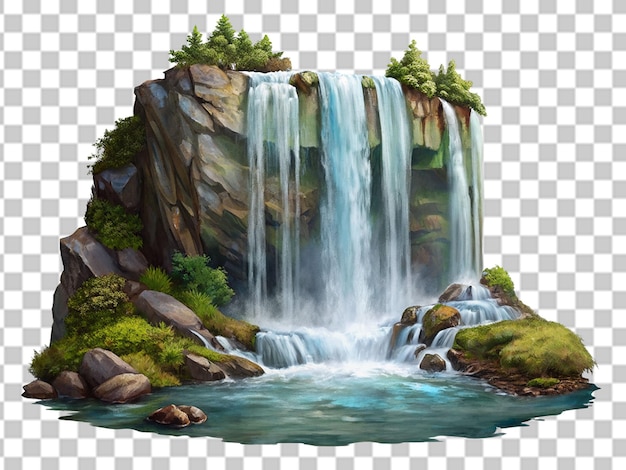 Waterfall Isolated on Transparent Background