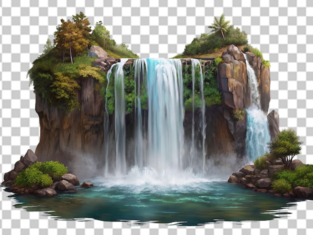 PSD waterfall isolated on transparent background