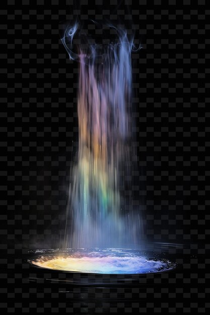 Waterfall Mist Light With Rainbow Halo Subtle Radiant Enhanc PNG Y2K Neon Light Effect Design