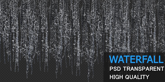 Waterfall with droplets isolated design Premium Psd