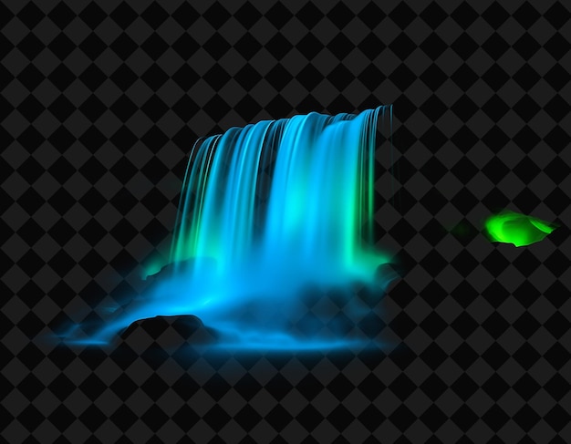 PSD a waterfall with green and blue colors on it