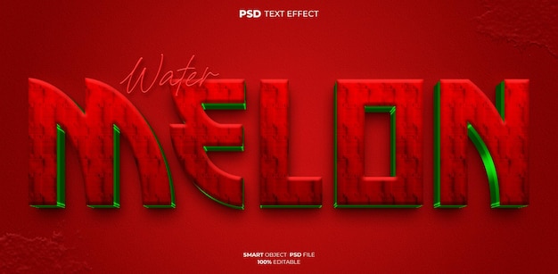 Watermelon 3D editable text effect