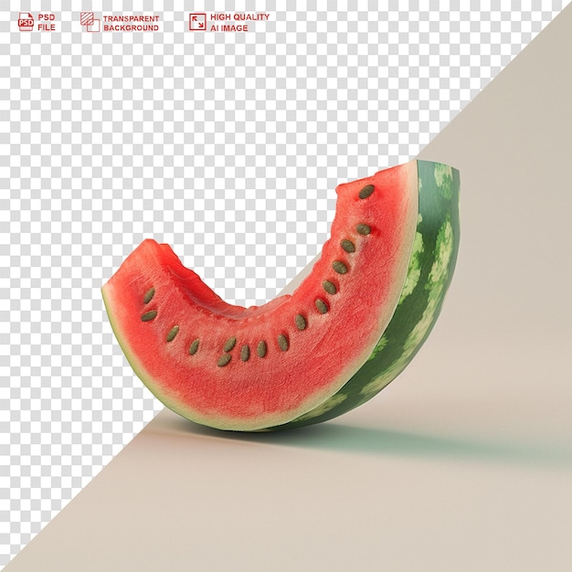 Watermelon fruit isolated on transparent background