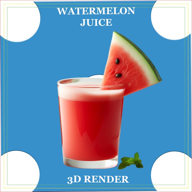 Watermelon Juice with white transparent background