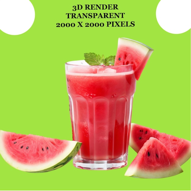 Watermelon Juice With White Transparent Background