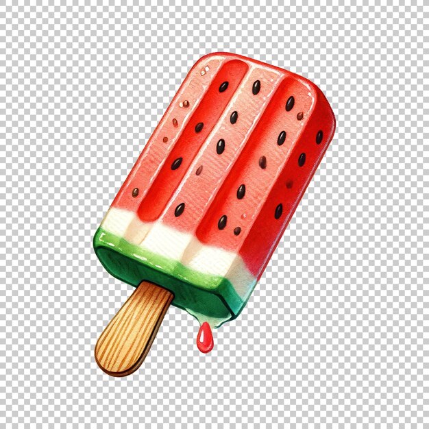 Watermelon popsicle isolated on transparent background