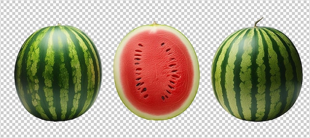 A watermelon with a green top and a red bottom