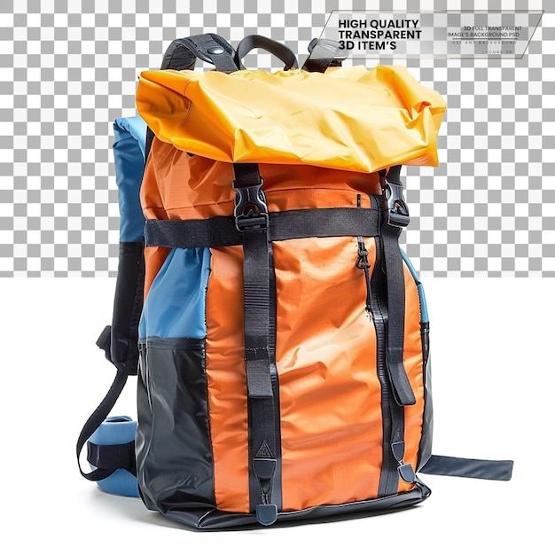 PSD waterproof backpack a backpack made from waterproof material on transparent background