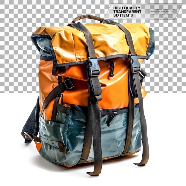 PSD waterproof backpack a backpack made from waterproof material on transparent background