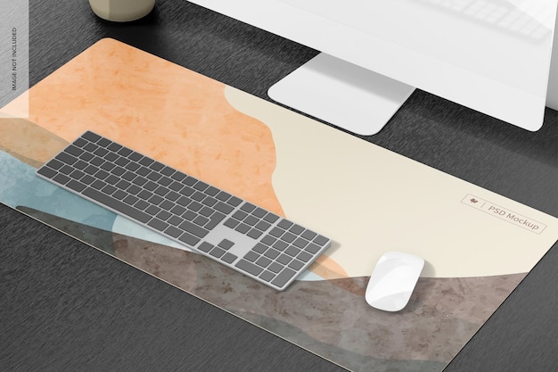 Waterproof Desk Mat Mockup, Right View