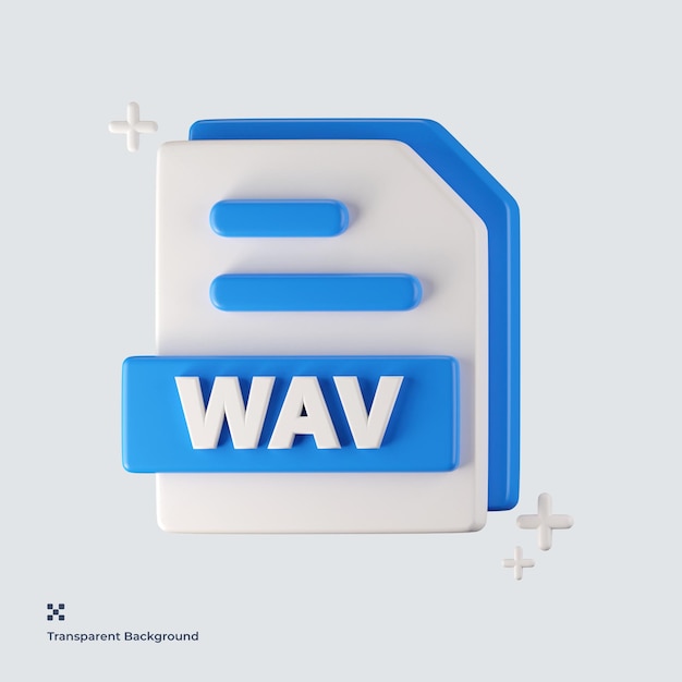 Wav file format 3d icon