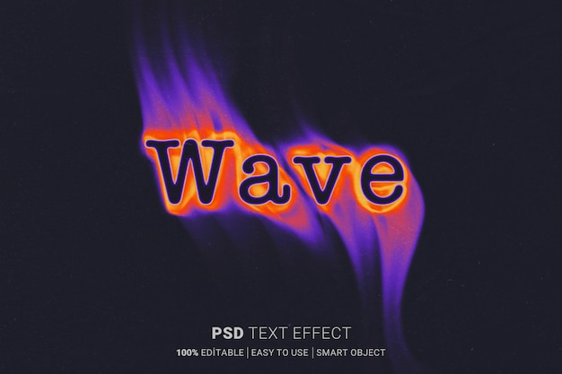 Wave Editable Text Effect Template Mockup