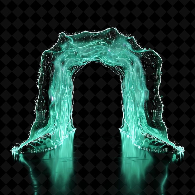 Wave Particle Gate With Dual Nature and Seafoam Green Wave P PNG Y2K Shape Neon Color Collection