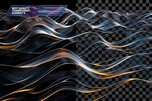 PSD wave pattern with dark and light layers on transparent background