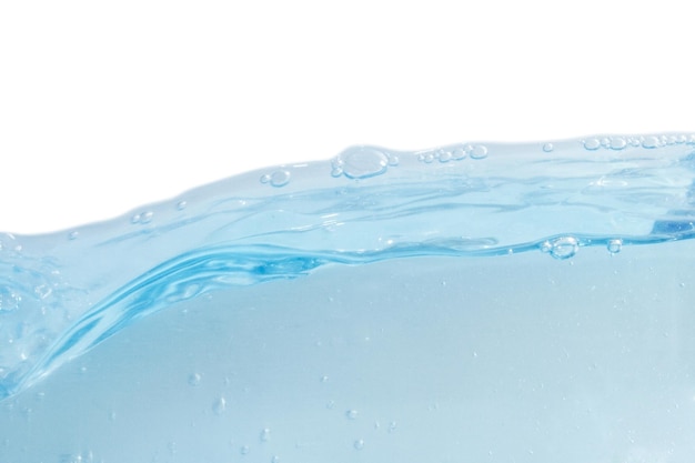 wave water surface with bubbles On a blank background