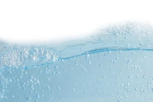 wave water surface with bubbles On a blank background