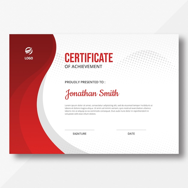 Waves & Halftone Certificate Template