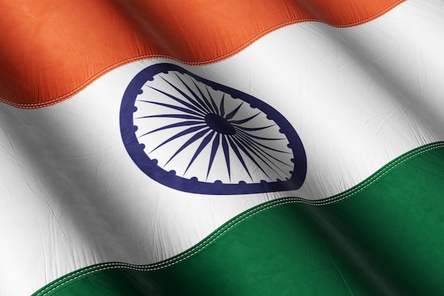 Waving 3D Render of Indian Flag