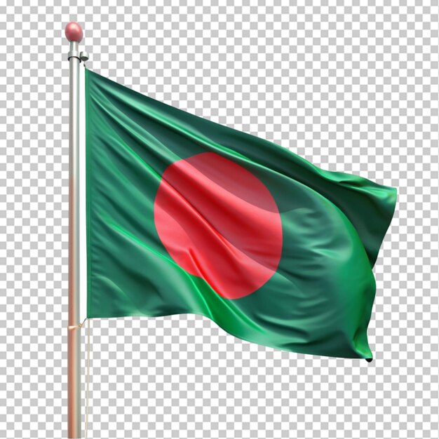 waving flag of Bangladesh on transparent background