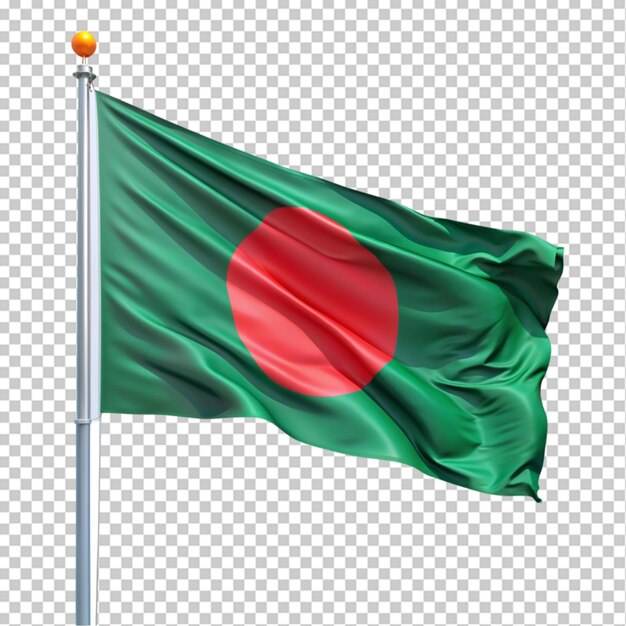 waving flag of Bangladesh on transparent background