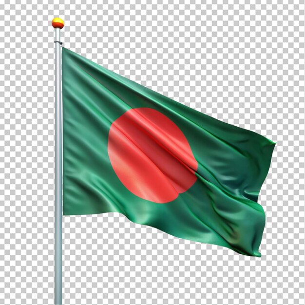 waving flag of Bangladesh on transparent background