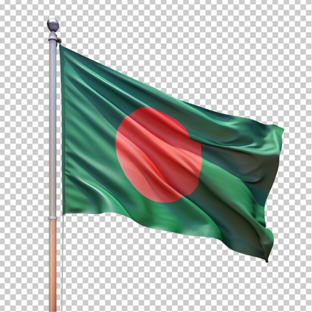 waving flag of Bangladesh on transparent background