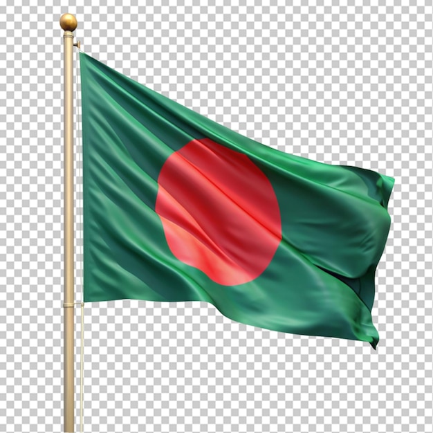 waving flag of Bangladesh on transparent background