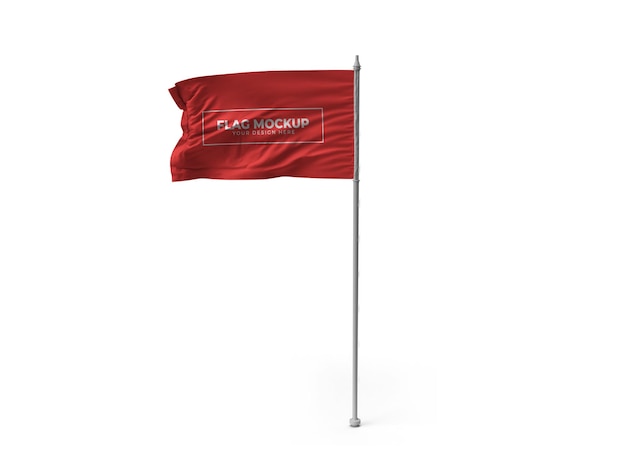 Waving Flag Mockup Design Isolated